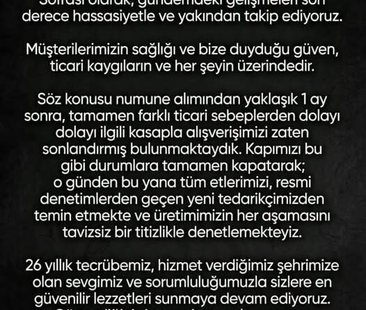 HALİL İBRAHİM SOFRASINDAN AÇIKLAMA